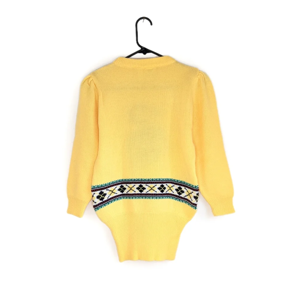 Vintage 80s Kitschy Cat Grandma Soft Grunge Crew Neck Knit Sweater - Picture 2 of 11